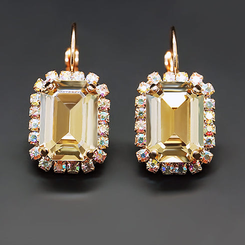 Auskari "Lurdes II (Golden Shadow)" ar Swarovski™ kristāliem